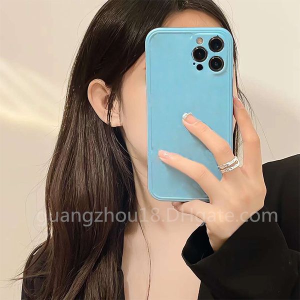 

brand phone case with box knurling cases for ipone14 13 12 11 pro max xr x/xs max 7 8 plus blue printing
