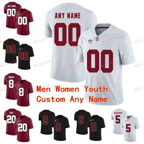 

american college football wear stitched custom 5 christian mccaffrey 52 david decastro 7 aziz shittu 7 john elway stanford cardinal college, Black