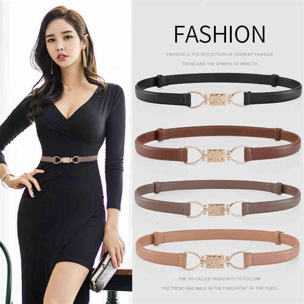 

belts designer belt style ins cowhide women's arc de triomphe buckle dress decoration fine suit net red v4eu246u, Black;brown