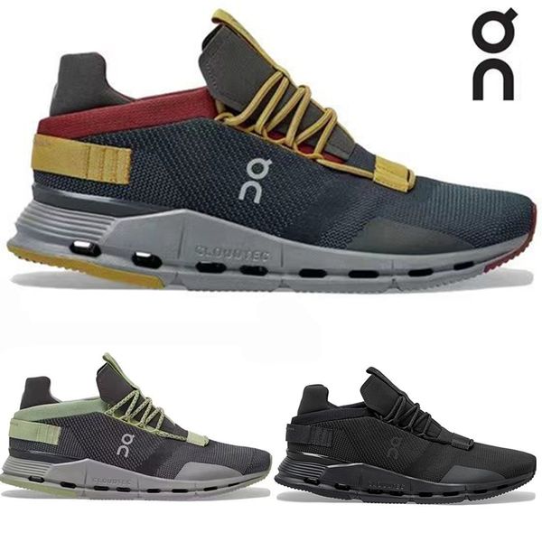 

on running shoes for mens leisure walking lightweight breathable shock-absorbing rebound sports comfortable with box, White;red