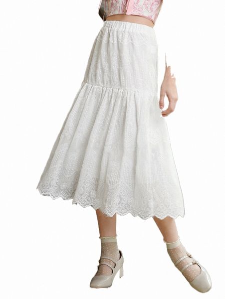 

skirts mod elastic waist ruffle hem skirt 2022 new m95x#, Black