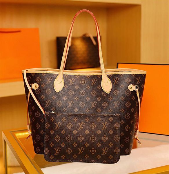 

fashion 2pcs totes woman women luxurys designers bags pu leather handbags messenger crossbody shoulder bag wallet lady clutch n40156
