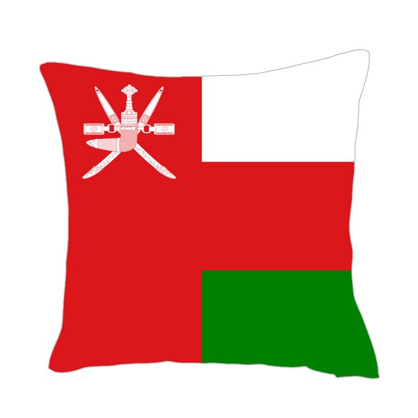 

oman flag throwpillow cover factory supply good price polyester satin pillow cover