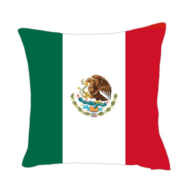 

mexico flag throwpillow cover factory supply good price polyester satin pillow cover