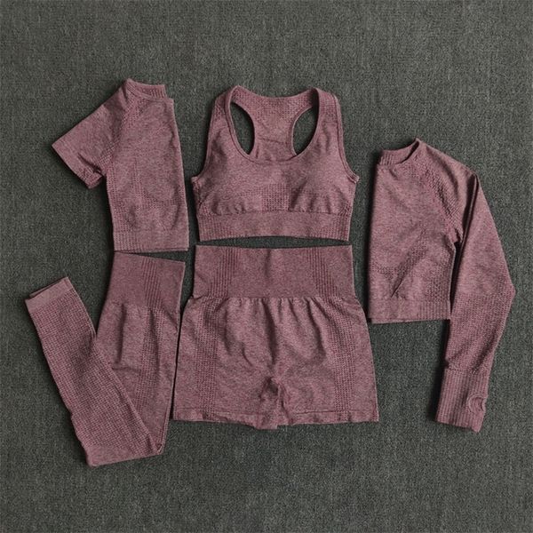 

women's tracksuits 235pcs seamless women yoga set workout sportswear gym clothing fitness long sleeve crop high waist leggings sports s, Gray