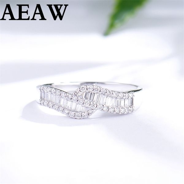 

solitaire ring wedding rings 0475ct solid 14k gold diamond band round baguette cut diamonds half anniversary ring 220829, Golden;silver