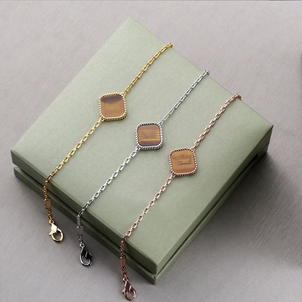 

bracelet for woman clover bangle van clover bracelets gold chain links braclets woman armband bangles chains braclet pulsera bracciale bracc, Black