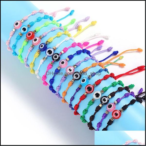 

charm bracelets summer candy color evil eye bracelet lucky knot friendship jewelry charm bracelets lovely women men pseras drop deliv dhqdo, Golden;silver