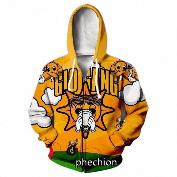 

men's hoodies & sweatshirts men's hoodies & sweatshirts phechion men/women 3d printed song glo gang casual zipper fashion streetwe, Black