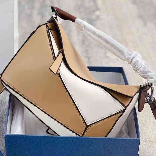 

leather fashion woman bags shoulder bag single loews 2022 lingge puzzle mini m