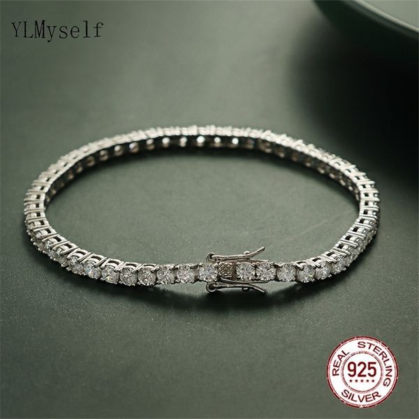 

bangle pure silver of 16205cm tennis bracelet jewelry 24mm 5a cz eternal gift for wife stunning real 925 jewellery 220831, Black