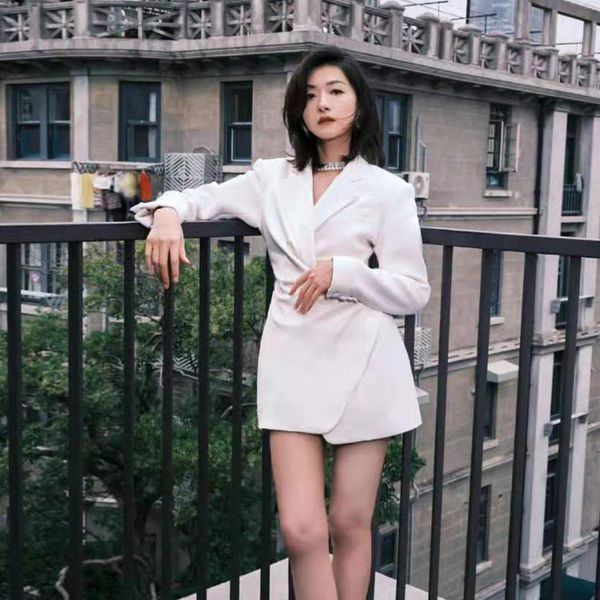 

women's two piece pants designer wanxi's same nj high-end women's clothes girls minority elegant fashion dating suit women y4, White