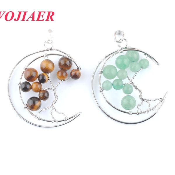 

10pcs/lot natural amethyst pendants moon shape white pendnat charms for making women diy necklace size 53x43mm bo923, Silver