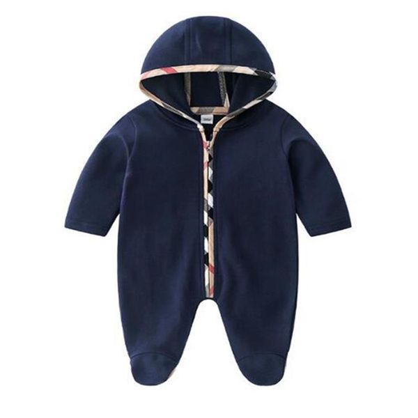 

new cute cotton zipper baby hooded rompers comfortable clothing for new born babies jumpsuit baby wear newborn baby clothing 0-24 month2441, Blue