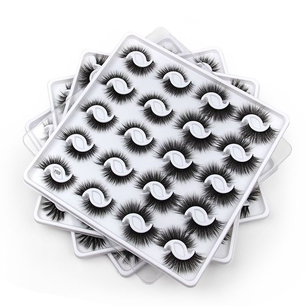 

thick multilayer false eyelashes 20 pairs set curly crisscross hand made reusable 3d fake lashes naturally soft and delicate eyelashex exten