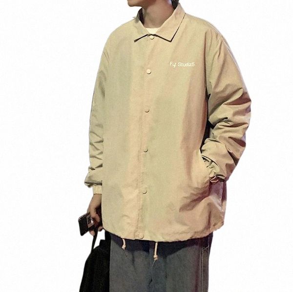 

men's jackets men's jackets 2021 spring and autumn youth japanese letter printing loose jacket fashion casual wild single-breasted, Black;brown