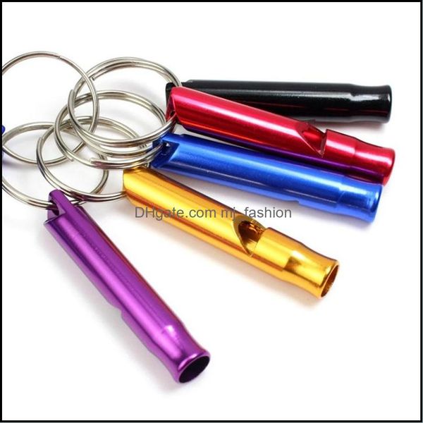 

keychains new novelty mini aluminum alloy whistle keyring keychain for outdoor emergency survival safety sport cam hunting8 mjfashion dh6so, Silver