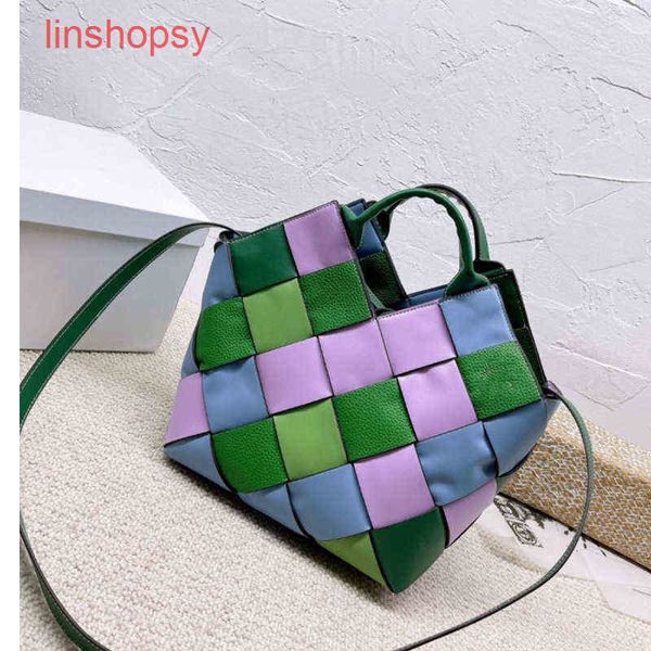 

fashion bags woman handbag shoulder loewss woven bag plaid basket 2022 large c