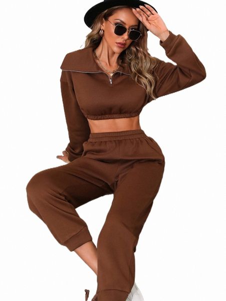 

two piece dress drop shoulder half zip sweatshirt & sweatpants 30x7#, White