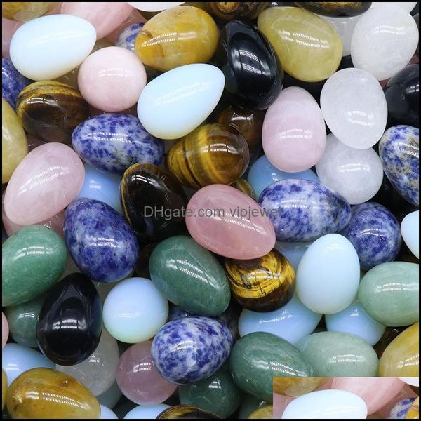 

stone 20mmx30mm egg shaped stone natural healing crystal mascot mas accessory minerale gemstone reiki home decoration wh dhseller2010 dhg1c, Black