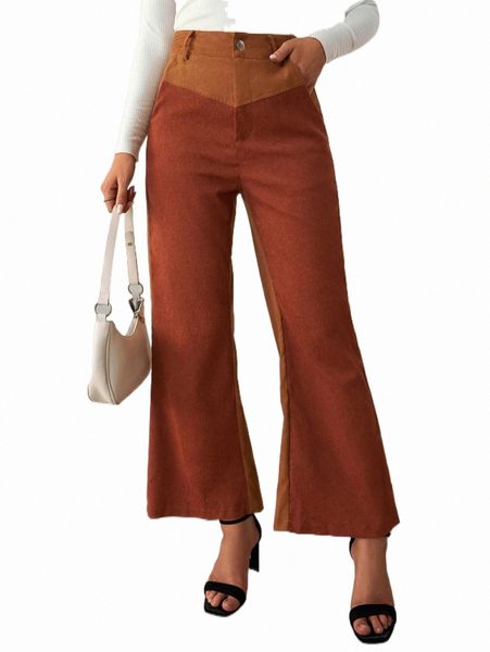

women's pants & capris high waist corduroy flare leg pants z0kb#, Black;white