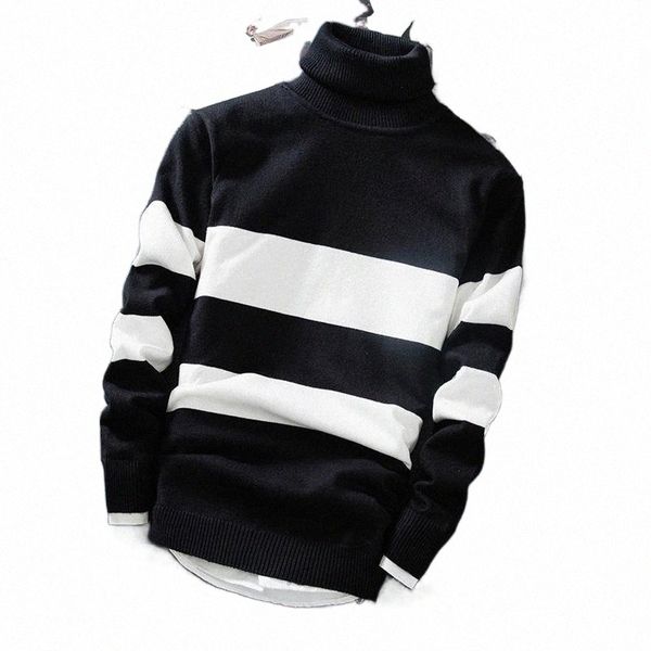

men's sweaters cashmere pullover men 2021 fashion high collar thin sweater autumn men's casual loose knit warm sweaters b7na#, White;black