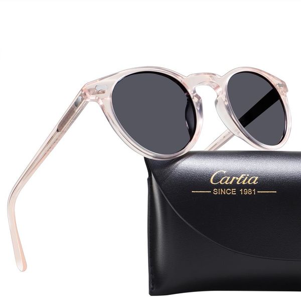 

carfia polarized sunglasses for women 5288 oval round frame sun glasses uv 400 protection acatate resin glasses with box237b, White;black