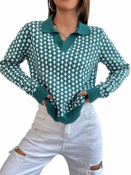 

women's sweaters argyle pattern collared sweater e4dr#, White;black