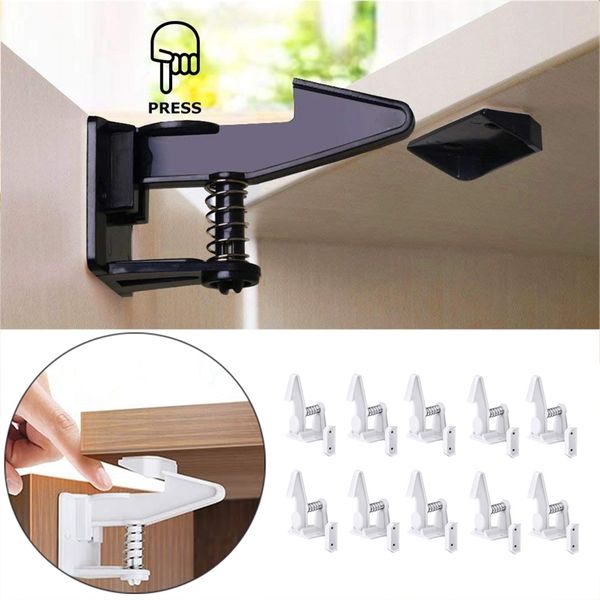 

baby locks latches# 10sets cabinet children protection safety security for kids drawer door child toddler invisible closet er 220830