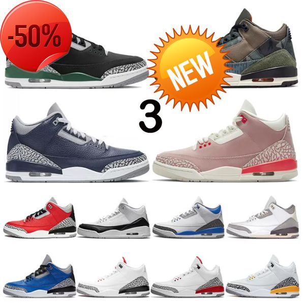 

boots 2022 basketball shoes 3 3s white oreo university blue jumpman 1 1s hyper royal shadow twist mens women trainers sneakers 40 -47, Black