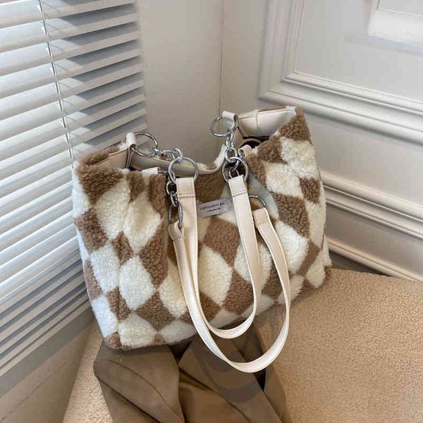

hbp totes shoulder bags autumn winter handbags large capacity plush large tote bags women's single shoulder tote bag cross handbag 2208
