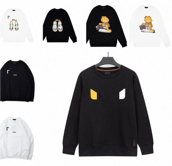 

men's hoodies & sweatshirts high qualtiy crewneck men pullover hoodie print logo eyes designer mens hoodies women loose style xs s m, Black