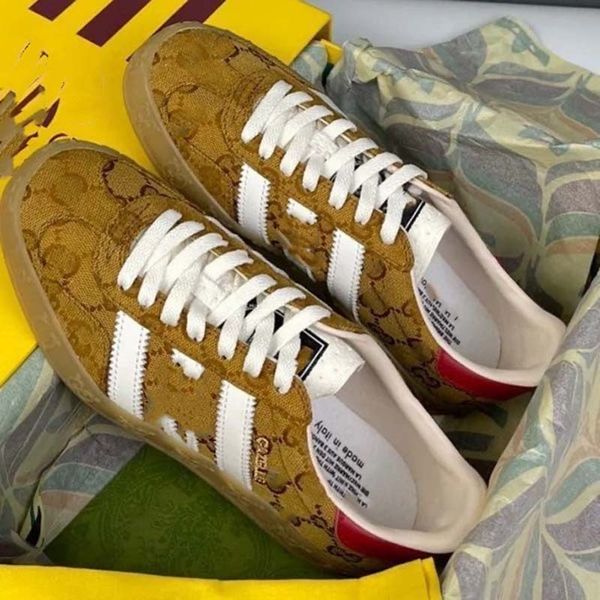 

gazelles sneaker mens womens designer casual shoes low retro patchwork collaboration outdoor woman shoe designer sneakers striped vintage 33, Black