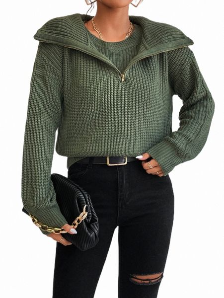 

women's sweaters half zip drop shoulder 2 in 1 sweater n0zu#, White;black