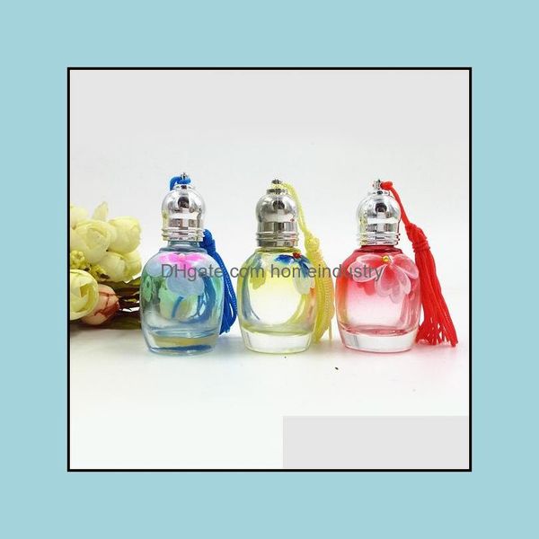 

perfume bottle mini glass per bottle 10ml flower print color vials with roller lids refillable women gift online dc749 drop delivery dh5z2