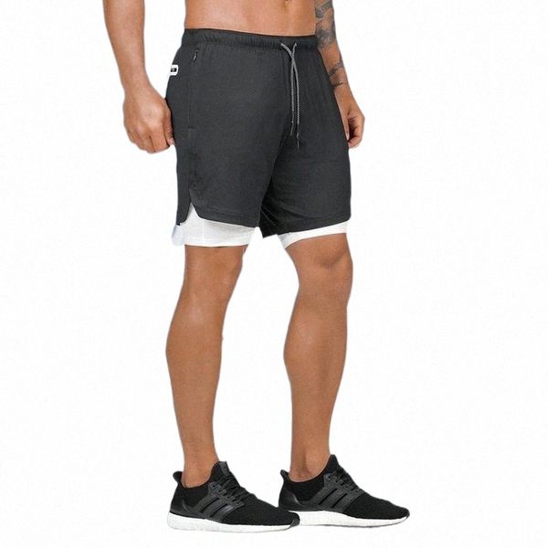

men's shorts men's shorts joggers men fashion 2 in 1 skinny multi-function short pants fitness gym runing sports built-in hips poc, White;black