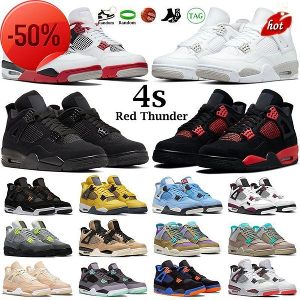 

boots boots 4s men women basketball shoes black cat red thunder 4 fire university blue white oreo bred metallic green mens sports sneakers t