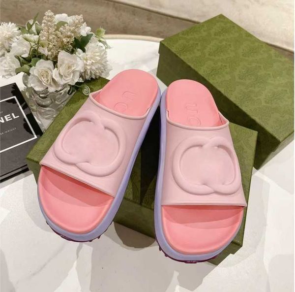 

women summer slippers bench shoes stylish comfortable female lady thick bottom soft sole stereoscopic printing female non slip versatile, Black