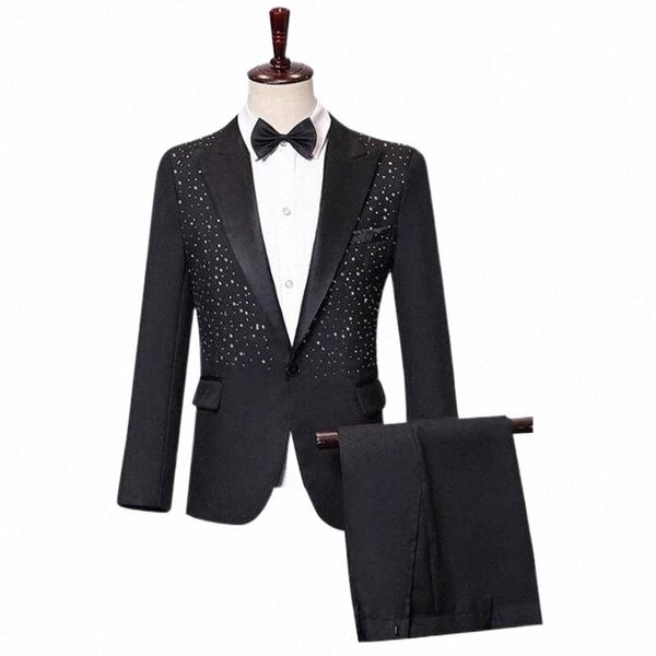 

men's suits & blazers men's suits & blazers star diamond blazer men groom suit set with pants mens wedding costume singer dance st, White;black