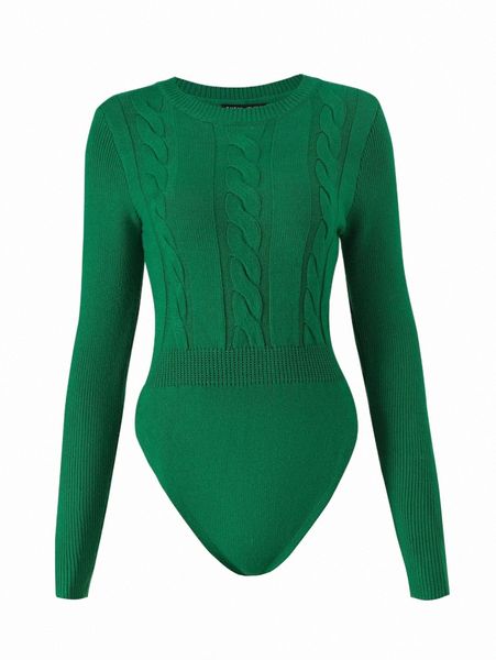 

women's sweaters solid cable knit bodysuit 2022 new m54q#, White;black