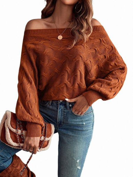 

women's sweaters off shoulder batwing sleeve textured sweater r6y5#, White;black