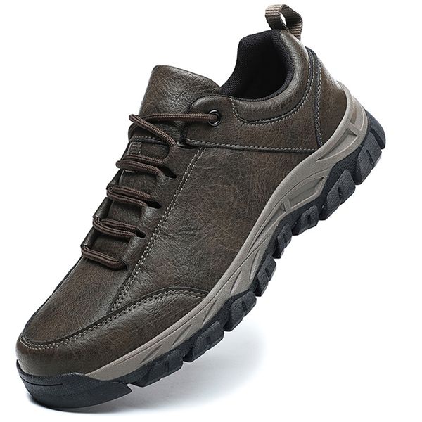 

dress shoes men boots outdoor walking casual comfortable leather sneakers male rubber flats ankle 220831, Black