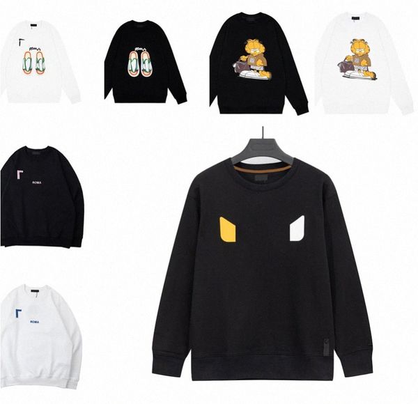 

men's hoodies & sweatshirts high qualtiy crewneck men pullover hoodie print logo eyes designer mens hoodies women loose style xs s m, Black