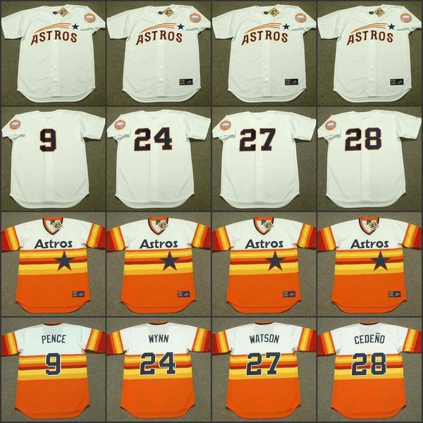 

baseball jerseybaseball jerseyhouston 49 larry dierker 24 jimmy wynn 28 cesar cedeno 27 bob watson 9 hunter pence baseball jersey stitched, Black