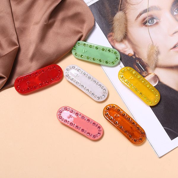 

7 colors designers p-letters hair clips pins handmade beads barrettes for women girl fashion simple hair accessories headwear ranfeng35, Golden;silver