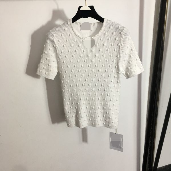 

812 l 2022 autumn women's sweaters white .black crew neck short sleeve meiyi