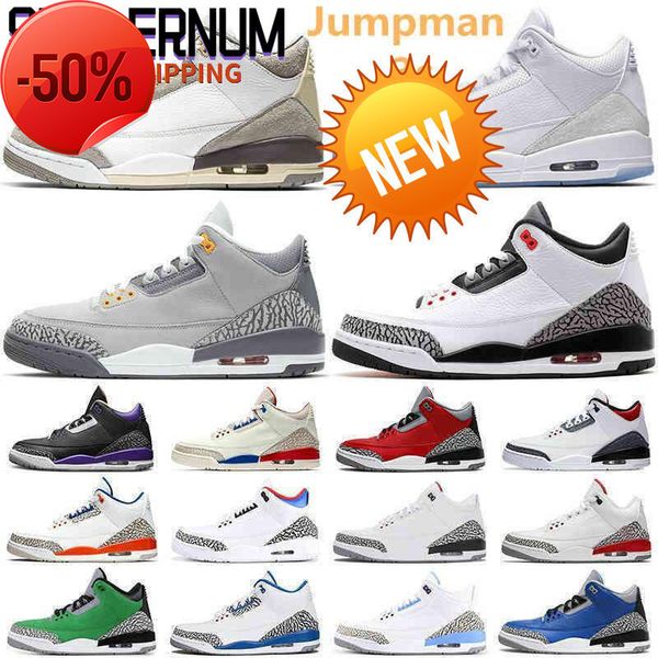 

boots georgetown 2022 jumpman 3 3s mens basketball shoes retro unc laser orange cool grey court purple katrina jth trainers sneaker, Black