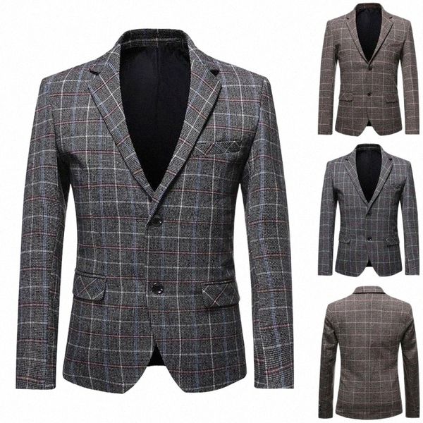 

men's suits & blazers men's suits & blazers 2021 fall streetwear plaid gentleman long sleeve casual suit slim fit blazer jacket dp, White;black