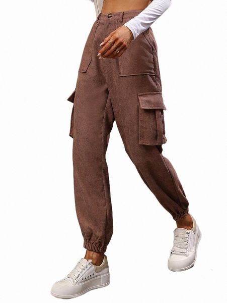 

women's pants & capris flap pocket corduroy cargo pants u2pv#, Black;white
