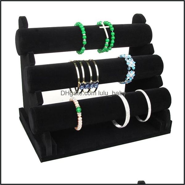 

jewelry stand jewelry stand black veet 3-tier bracelet watch bangle display holder showcase t-bar storage necklace organizer lulubaby dhm8s